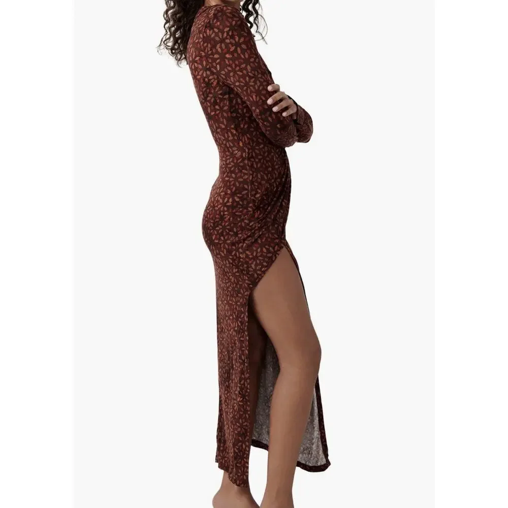 NWT Free People Jersey Knit Stretch Shayla Faux Wrap Dress Women's Size Large